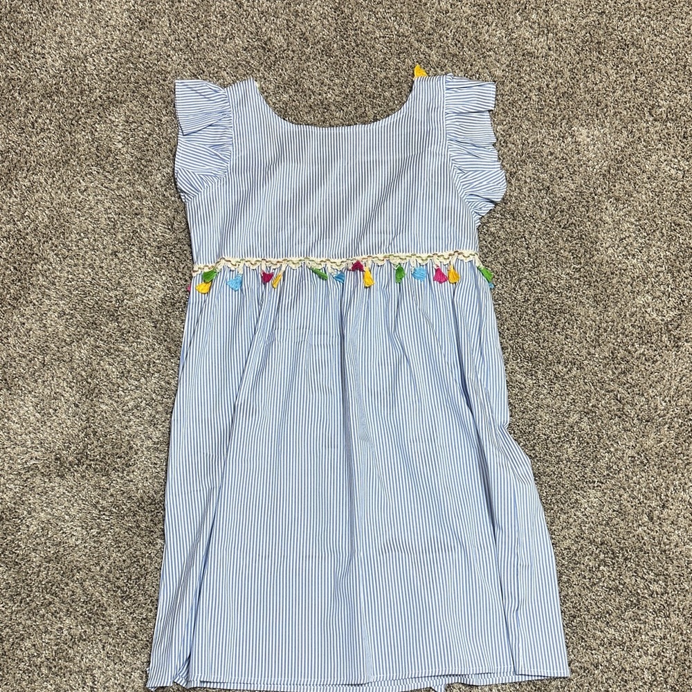 SHEIN Striped Dress with Multicolor Tassels